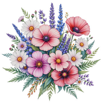 Floral arrangement celebration garden illustration bright colors aerial view nature inspired