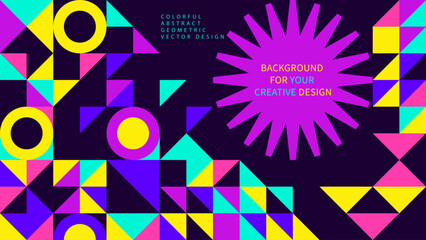 Colorful abstract geometric background. Banner with geometric pattern