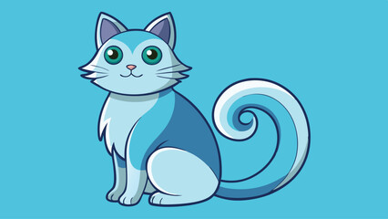 Fototapeta premium Vector illustration of a curious cat playing with a ball of yarn