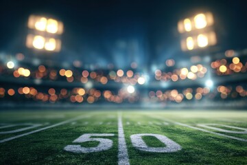 A Nighttime View of Stadium Lines and Bright Lights