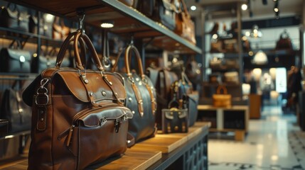 luxury leather fashion handbag showroom store