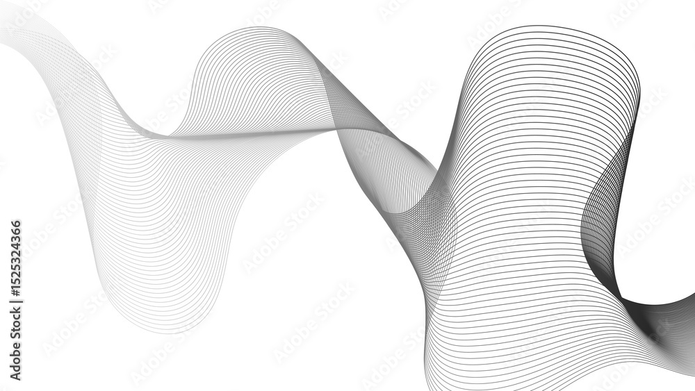 Poster abstract backdrop with grey wave gradient lines