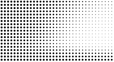 Black Halftone Dots Horizontal Fade Pattern