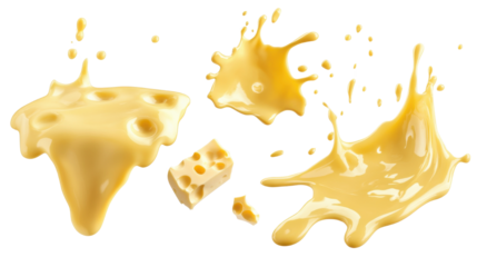 cheese splash on white background