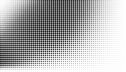 Gardinen Pop Art Dynamic Black Halftone Dots Wave Pattern  © MAXSHOT_PL