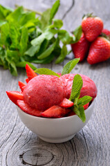 Homemade strawberry ice cream