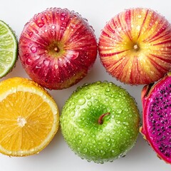 editorial fruit layout with water detail