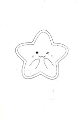 cute starfish hand drawing for kids to color