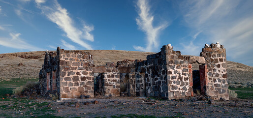 Desert stone building ruin in Southern Idaho