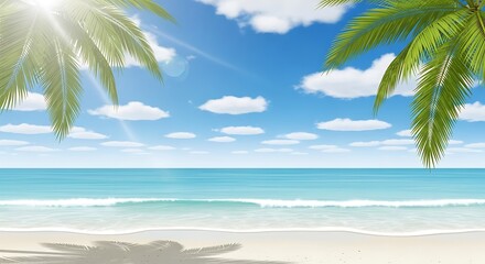 Fototapeta premium tropical beach with palm trees