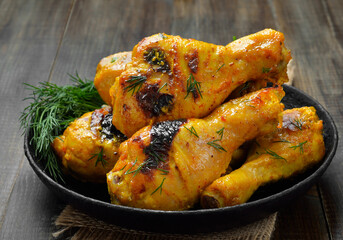 Homemade roasted chicken drumsticks