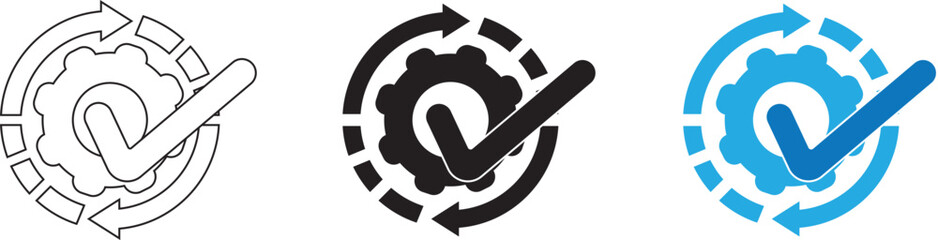 Increase productivity, manufacturing analyse, capacity process, efficient grow premium icons pack. line signs arrow up, gears and people. Vector icons set for web and app in outline editable stroke.
