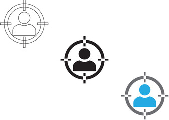 Object focus icon. Linear and silhouette style.