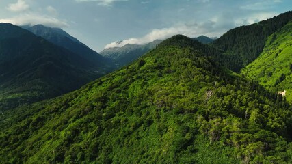 Aerial Mountains landscape in Kazakhstan