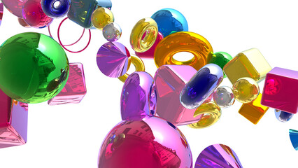 BrigBright geometric shapes on a transparent backgroundht geometric shapes on a transparent background