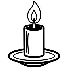 burning candle on a black background