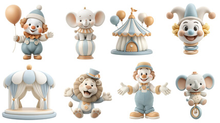 Obraz premium Adorable Circus Animals Perform Amazing FeatsCharming Characters Bring Joy To The Big Top