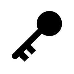 Security key icon vector black minimal symbol for access and encryption