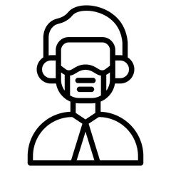 Man mask icon in vector illustration