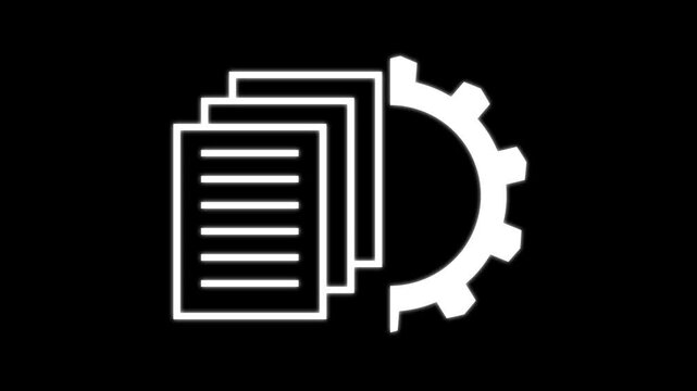 Engineering, development and innovation technology icon in outline design. Animation, micro animation, cartoon, web site symbol, clip art, illustration, vector, industry sign