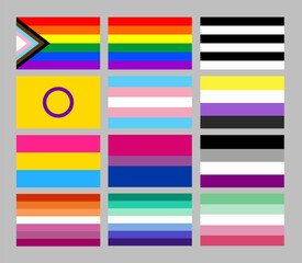 rainbow pride flag set