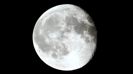 Obraz premium Detailed lunar surface showcasing craters and textures against a stark backdrop