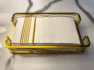 Decorative napkins in a bathroom