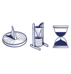 illustration of a watch on different era 