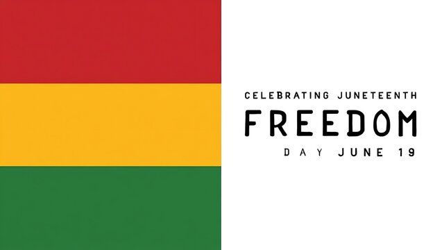Juneteenth celebration design with colors of pan african flag depicting freedom and unity - Powered by Adobe
