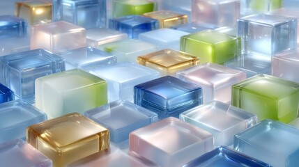 Obraz premium Abstract 3D Glass Cubes Background Modern Geometric Design