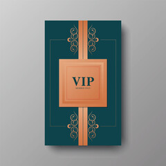 Elegant Ornamental VIP Invitation Card with Golden Accents Decoration