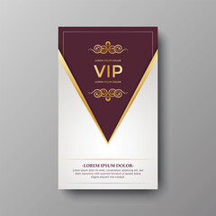 Elegant VIP Member Invitation with Gold Frame and Pattern Background