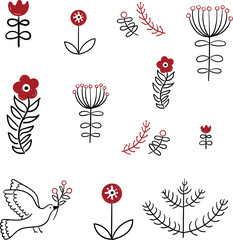 Sketches for tattoos in Ukrainian style
