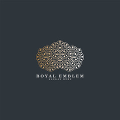 luxury ornament logo line art