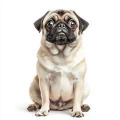 Fototapeta premium pug dog isolated on white background