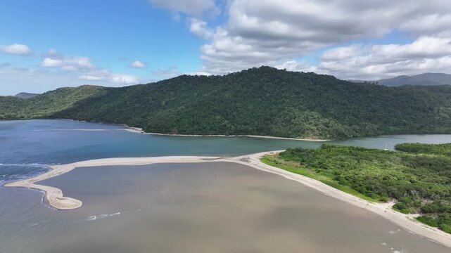 Aerial footage of Bloomfield River Queensland Australia