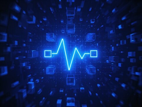 Innovative blockchain technology transforming healthcare with vibrant digital visuals