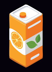 Natural Citrus Drink Box - Vector Illustration