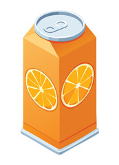 Orange Juice Can - Vector Illustration