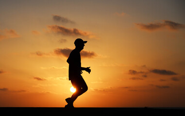 Sports at sunset