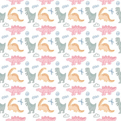 Fototapeta premium seamless pattern with dinosaurs