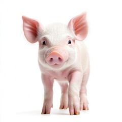 pink pig on white background