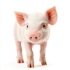 pink pig on white background