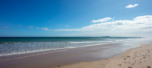 Bamburgh Beach Northumberland UK in Summer