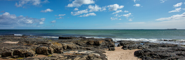 Bamburgh Beach Northumberland UK in Summer