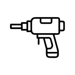 Pneumatic tool illustration in minimalist style for technical purposes  