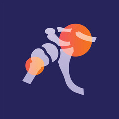 Clavicle fracture glassmorphism illustration.