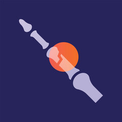 finger fracture glassmorphism illustration.