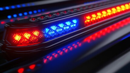 Bright LED lights in red, blue and green colors illuminating computer hardware components.