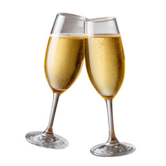 Champagne flutes clinking in celebration.